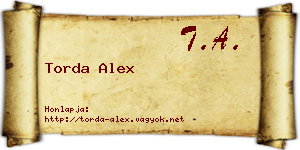 Torda Alex névjegykártya